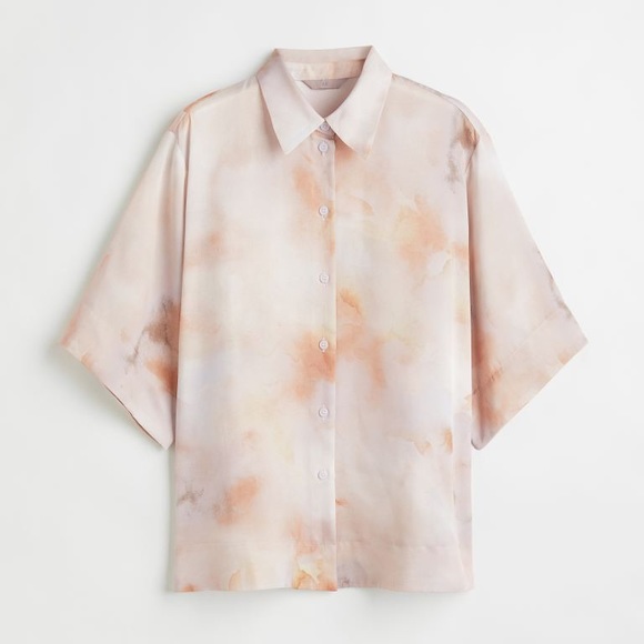 Short sleeve satin blouse - Picture 1 of 5